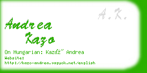 andrea kazo business card